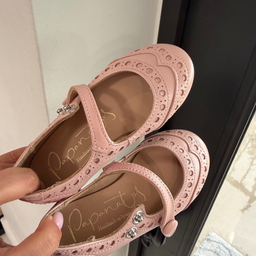 Pink Brogue-Style Mary Janes for Kids